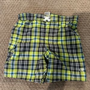 Op boys plaid green\blue swimsuit